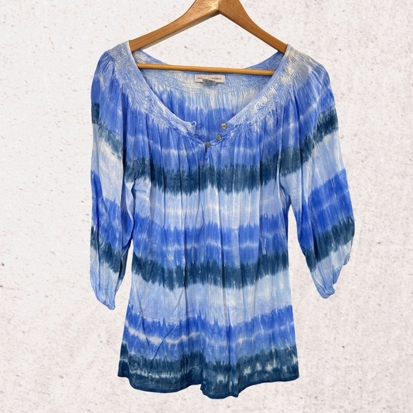 Nomadic Traders Blue Pleated Blouse - Picture 1 of 3